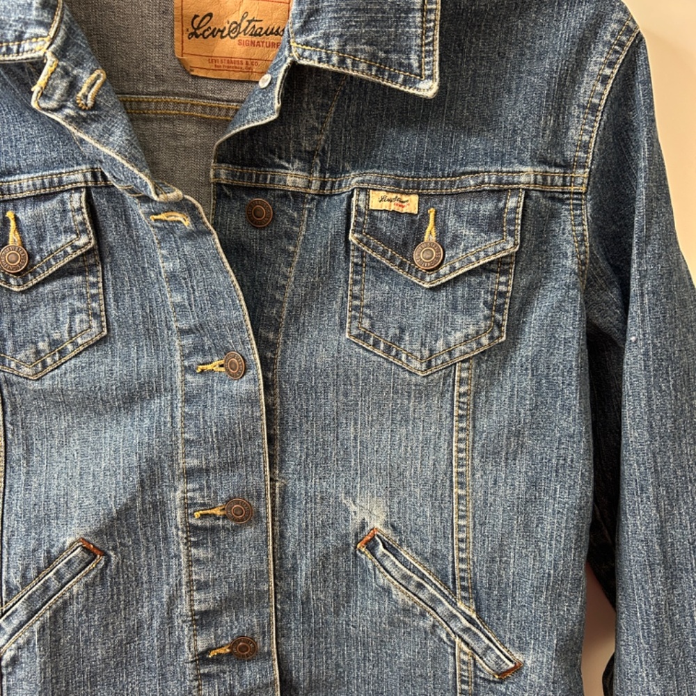 Levi Strauss Signature Womens Rare Iconic Denim Jean Jacket - Size Medium - Picture 9 of 9